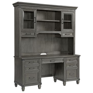 Hawthorne Furniture Foundry 66" Credenza with Hutch in Brushed Pewter, , large