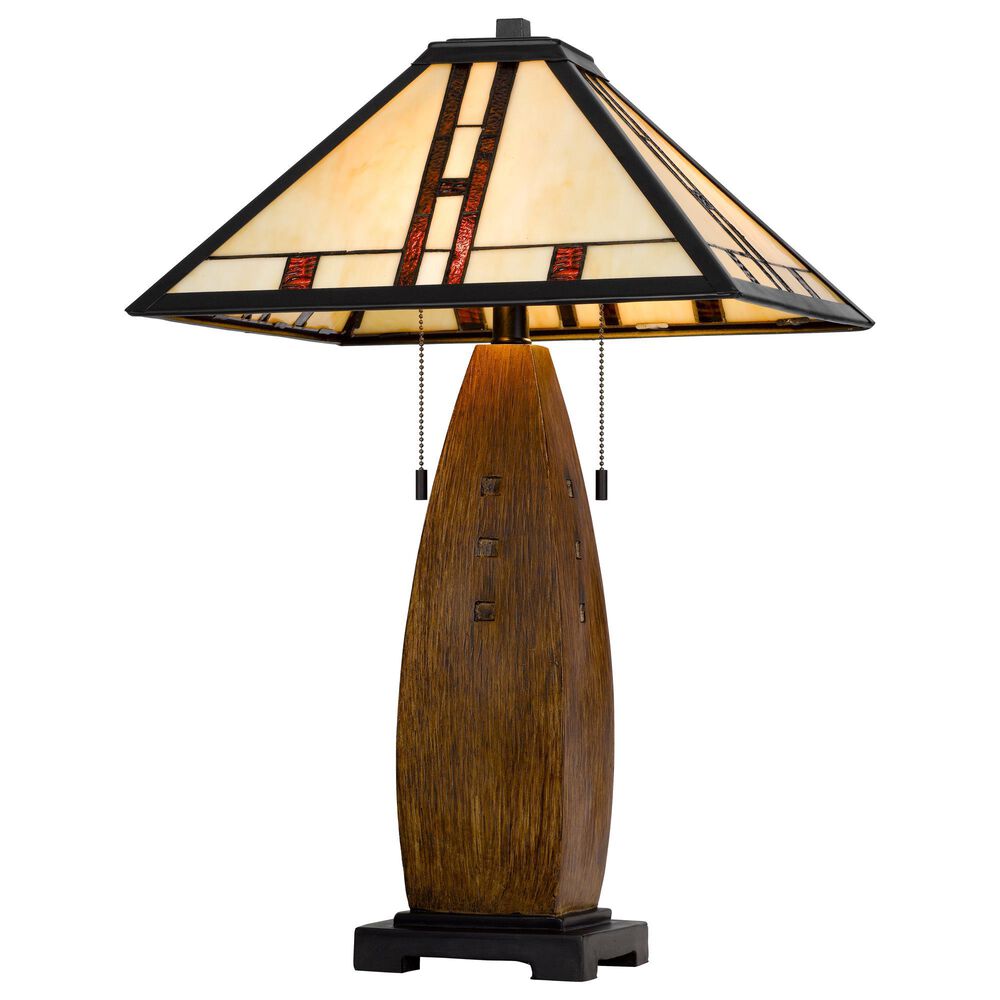 Cal Lighting Tiffany Table Lamp in Oak, , large