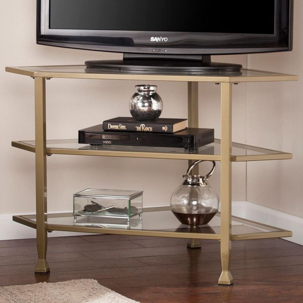 Southern Enterprises Jaymes Corner TV Stand in Matte khaki, , large