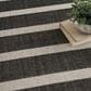 Nourison Positano POS03 Black and Ivory 5" x 7" Indoor/Outdoor Area Rug, , large