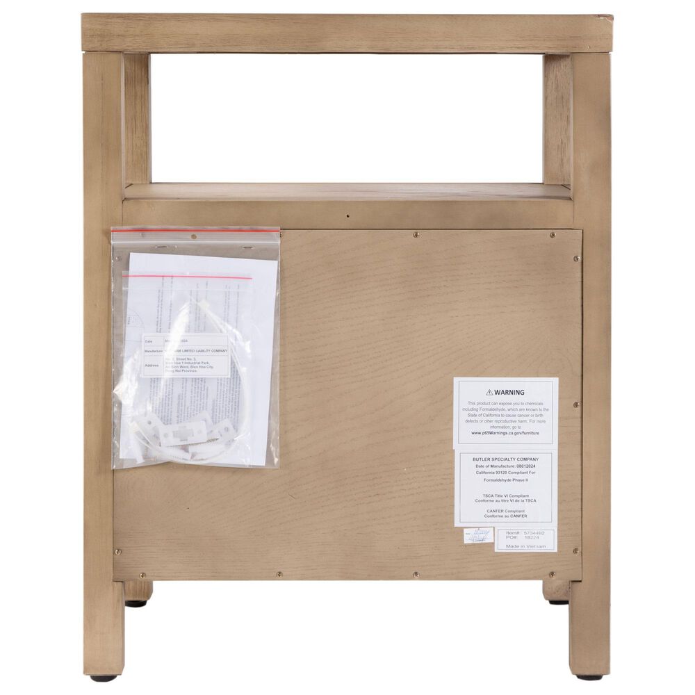Butler Specialty Company Nora 2 Drawer Nightstand with Open Shelf in Light Oak, , large