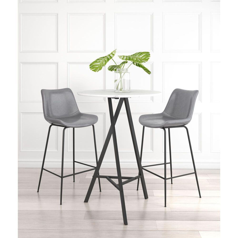Zuo Modern Byron Barstool in Gray, , large