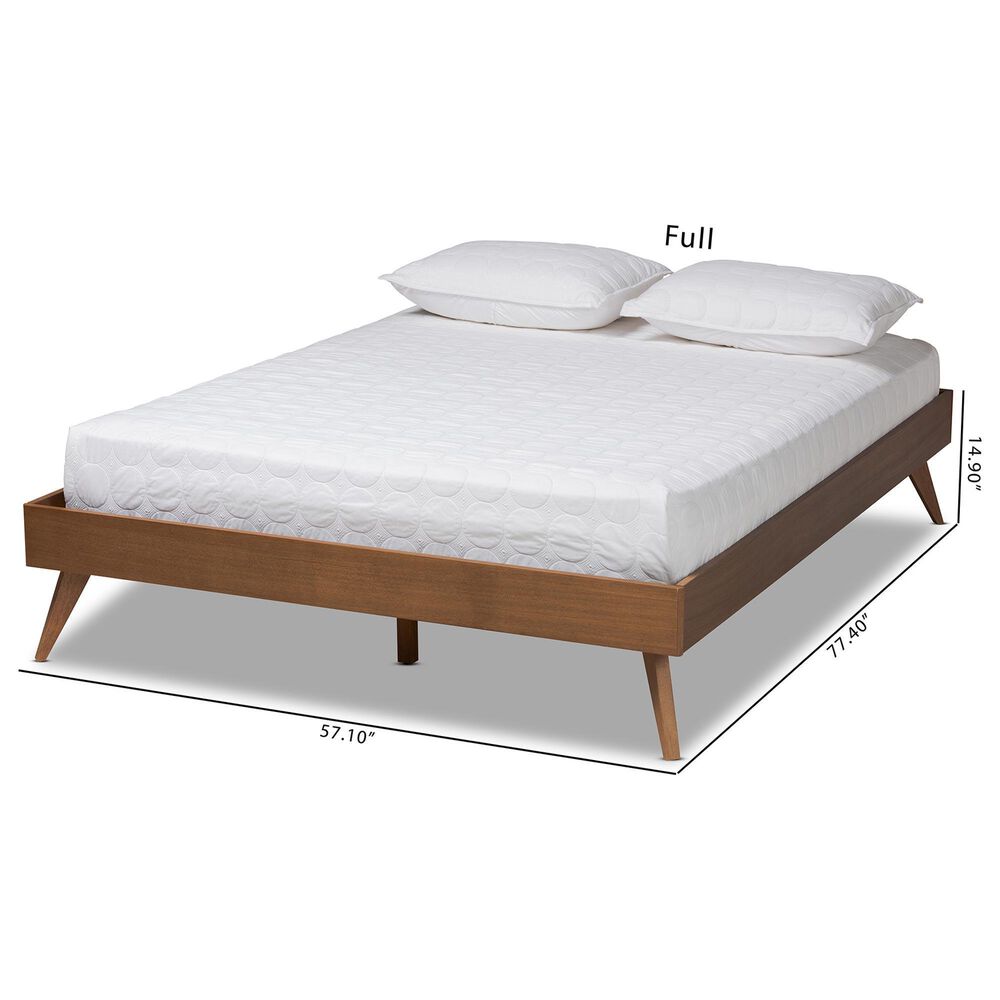 Baxton Studio Lissette Full Platform Bed Frame in Walnut Brown, , large