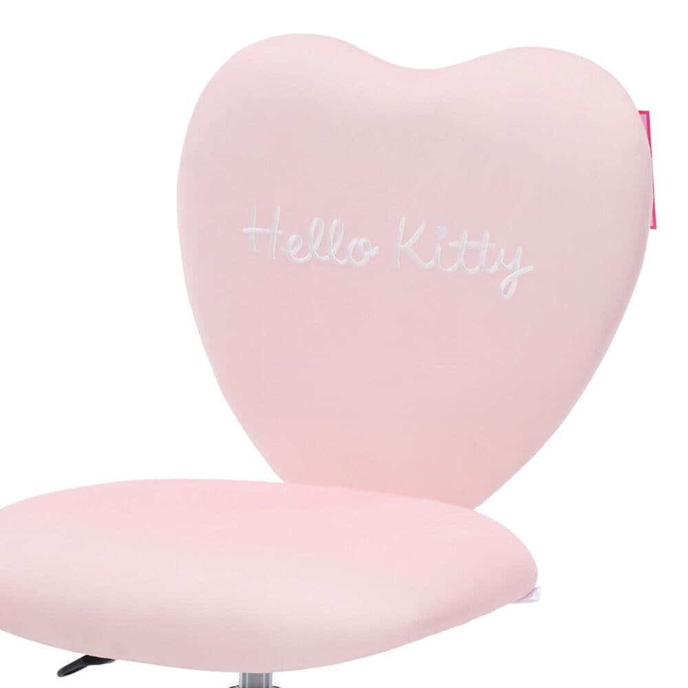 Impressions Vanity Hello Kitty Sweet Swivel Vanity Chair with Light Pink Cushion in Silver, , large