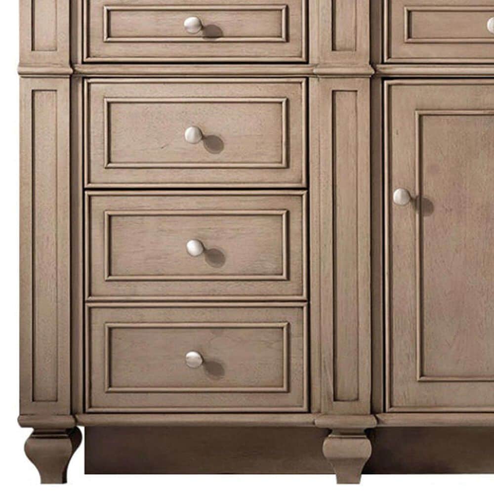 James Martin Vanities Bristol 60&quot; Single Bathroom Vanity in Whitewashed Walnut with 3 cm Lime Delight Quartz Top and Rectangular Sink, , large
