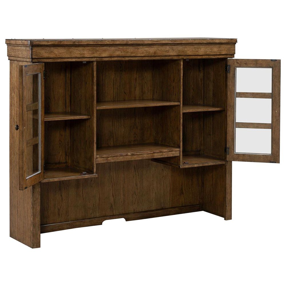 Liberty Furniture Carolina Park Credenza Desk with Hutch in Amber Brown, , large