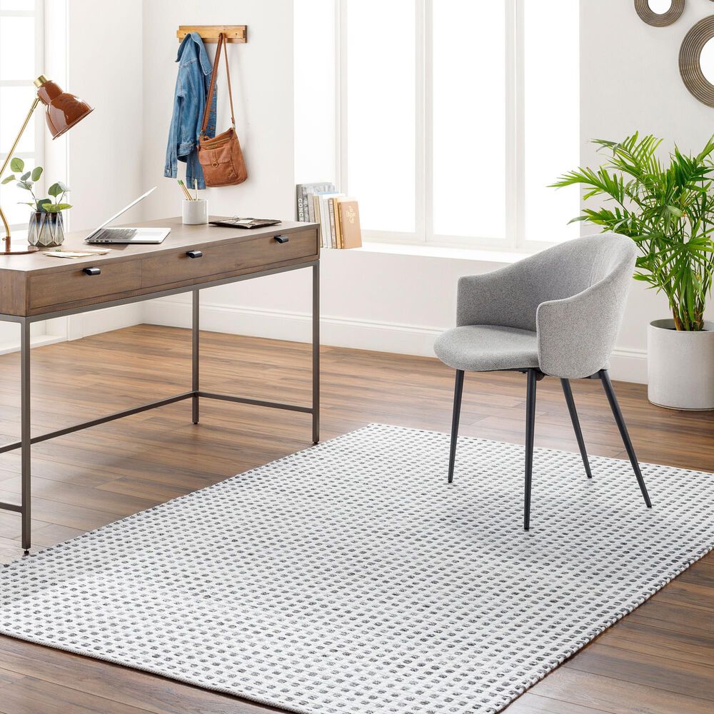 Surya Ariel White and Charcoal 10&#39; x 14 Area Rug, , large