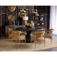 SUNPAN TRADING Mersin and Heloise 5-Piece Round Dining Set in Black and Gold, , large