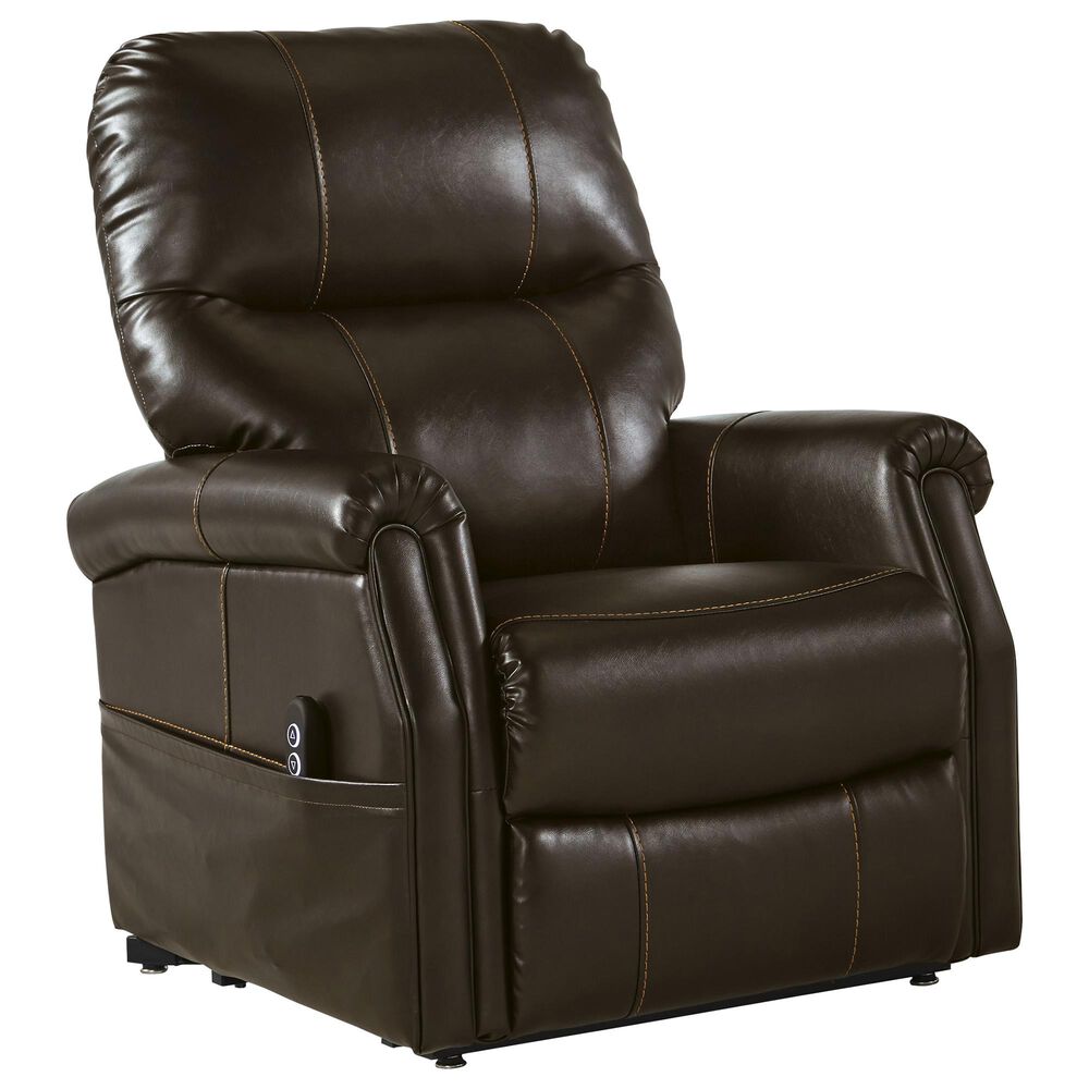 Signature Design by Ashley Markridge Power Lift Recliner in Chocolate, , large