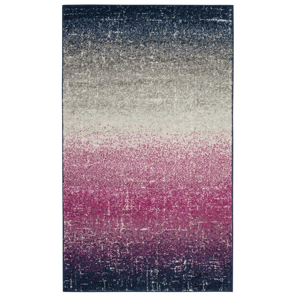 Safavieh Madison MAD601M-3 3" x 5" Fuchsia/Navy Area Rug, , large