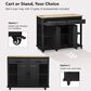 HOMLUX 47" Kitchen Island with Extendable Dining Table in Black, , large