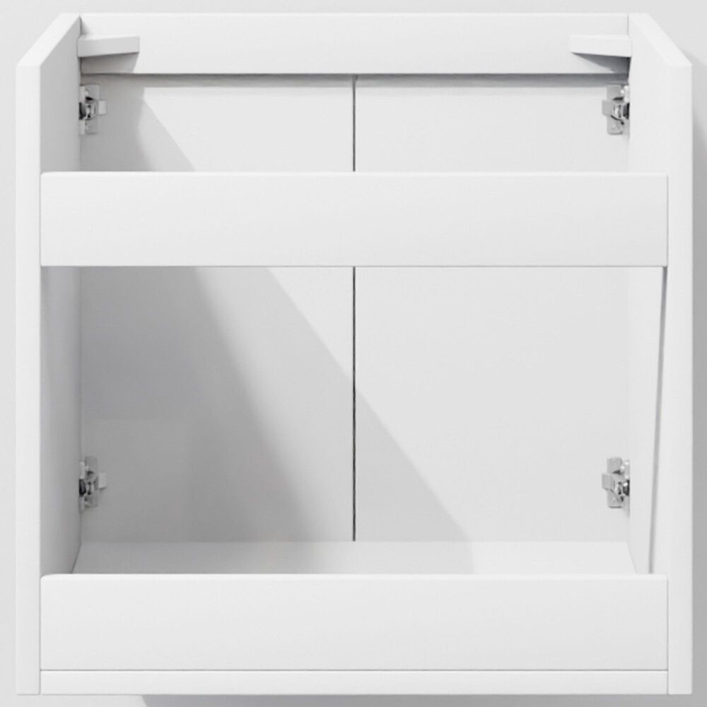 Lexora Home Geneva 24" Single Bathroom Vanity in Glossy White with 2 cm White Quartz Top and Rectangular Sink, , large