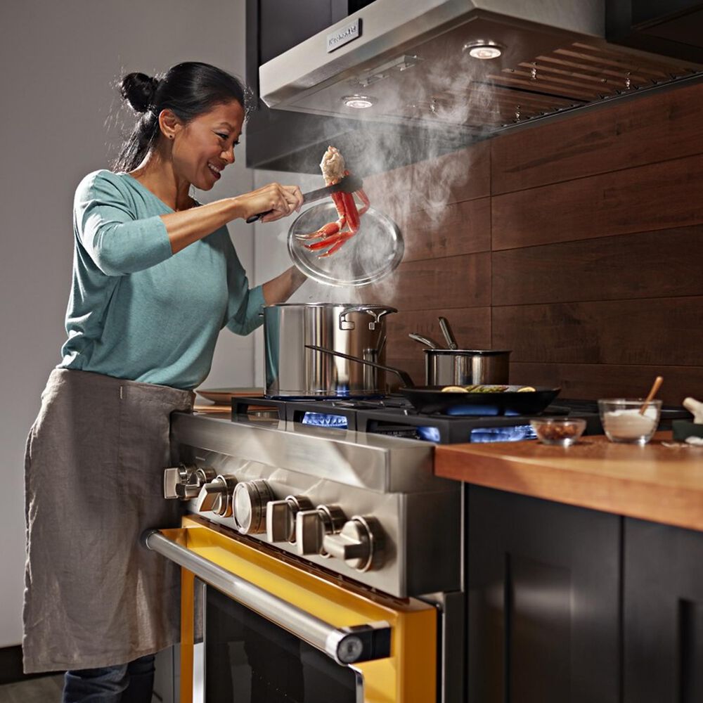KitchenAid 5.1 Cu. Ft. Freestanding Dual Fuel Range with True Convection in Yellow Pepper, , large