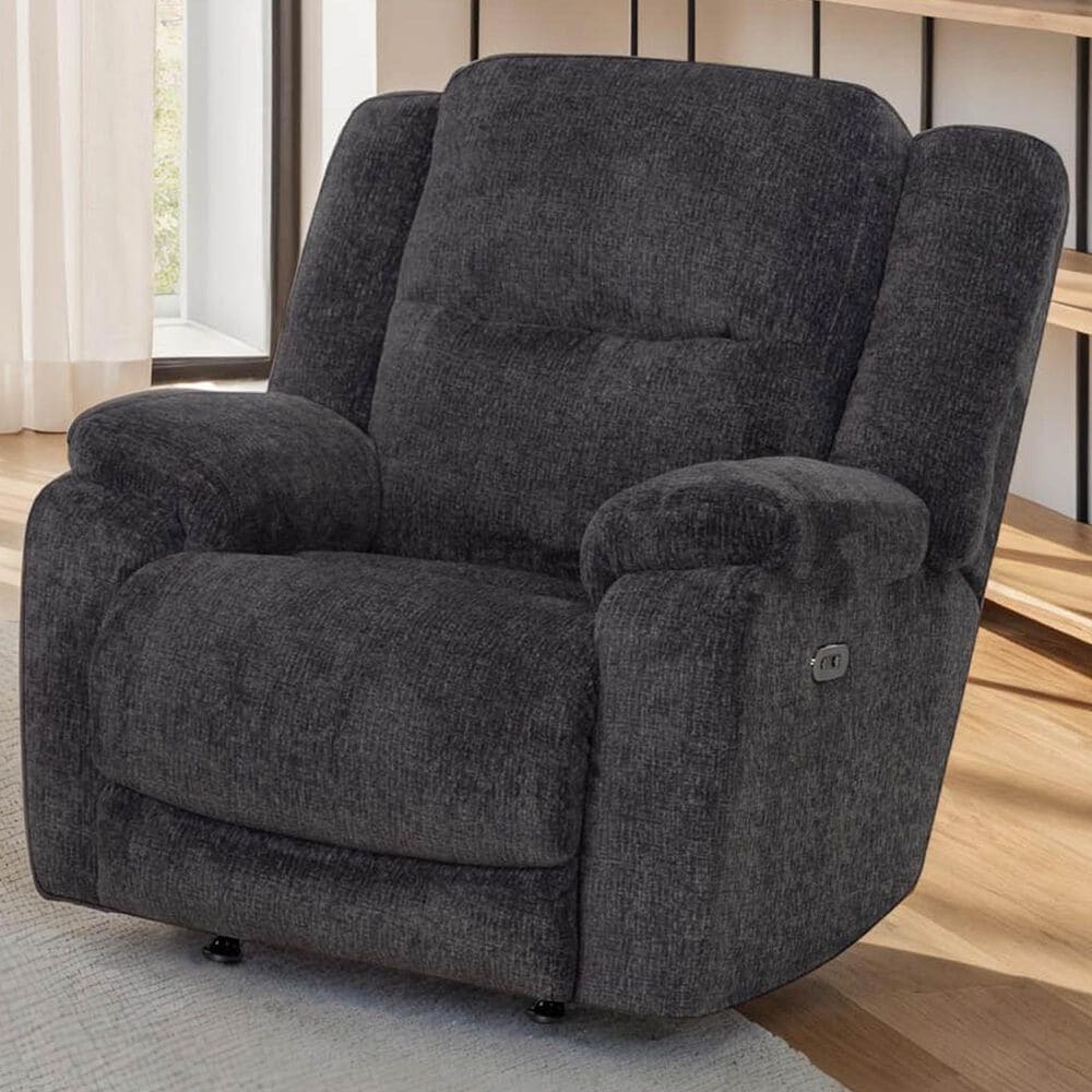 Moore Furniture Heston Manual Rocker Recliner in Graphite, , large