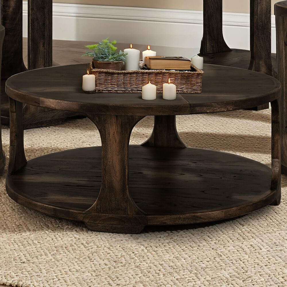 Fallridge Balam 1-Shelf Cocktail Table in Stained Dark, , large