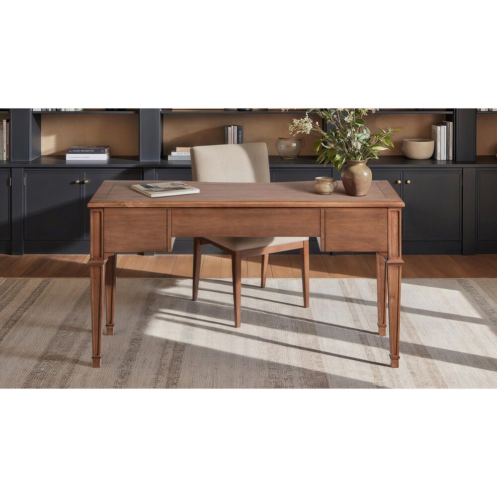 Jennifer Taylor Home Dauphin 55" 3-Drawer Executive Desk in Brown, , large