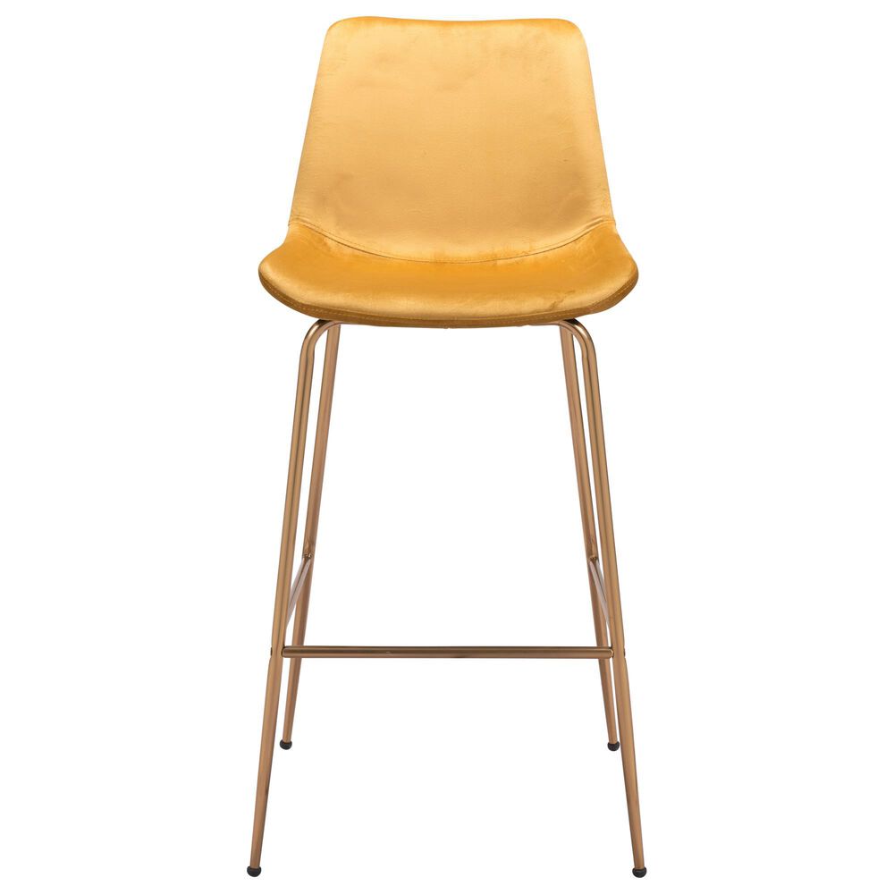 Zuo Modern Tony Extra Tall Bar Chair in Yellow/Gold, , large
