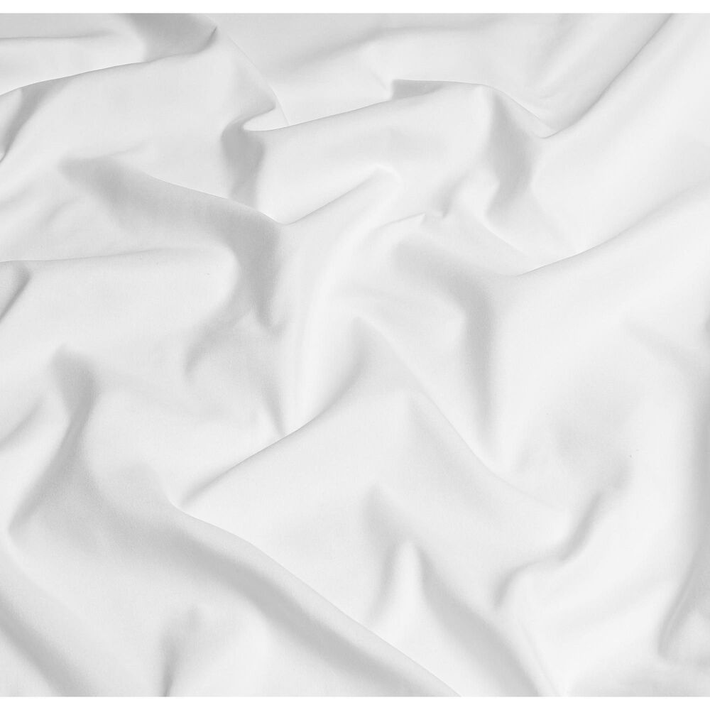 4-Piece Queen Solid Embroidered Sheet Set in White, , large