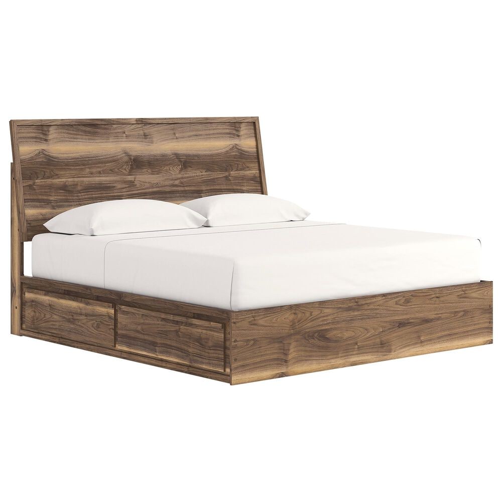 Ashley Chirason King Panel Bed with Storage in Brown, , large