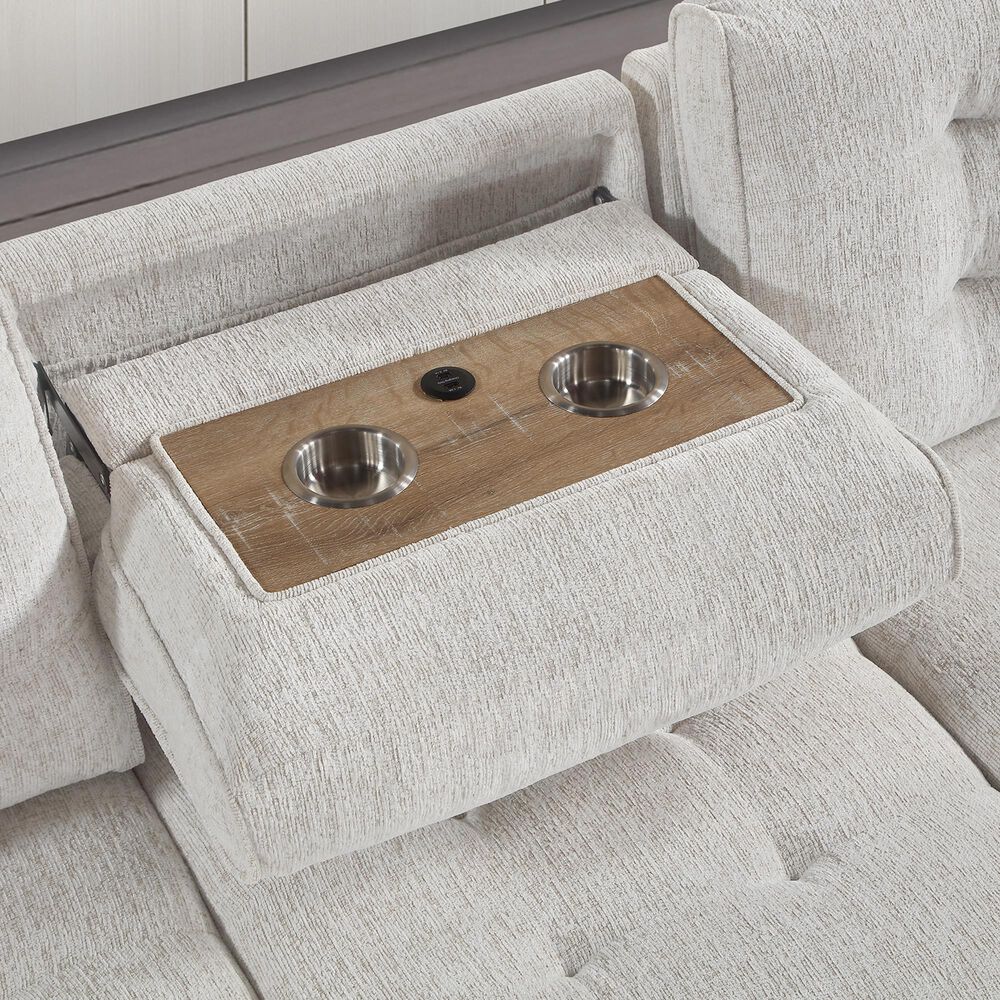 Modern Market Reversible Sofa Sleeper with Chaise in Chalk, , large