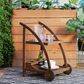 Linon Home Decor Catalan Patio Trolley Cart in Warm Acorn, , large