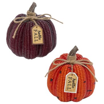 The Gerson Company 6.4" Pumpkins in Orange (Set of 2), , large