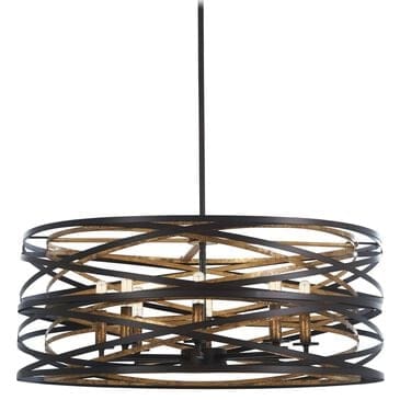 Minka-Lavery Vortic Flow 28" 8-Light Pendant Ceiling Light in Dark Bronze, , large