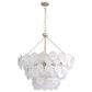 Golden Lighting Cascada 3-Tier 13-Light Pendant with Cirrus Cloud Glass Shade in Aegean Silver, , large