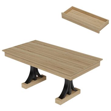 GARVEE 71" Rectangular Dining Table with Two Storage Drawers in Aged Natural - Table Only, , large