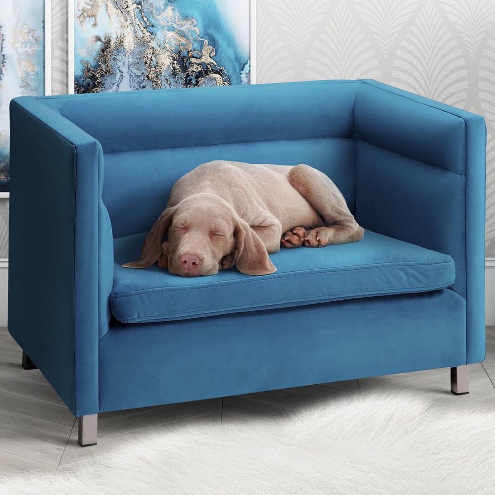Tov Furniture Beagle Pet Bed in Light Blue, , large