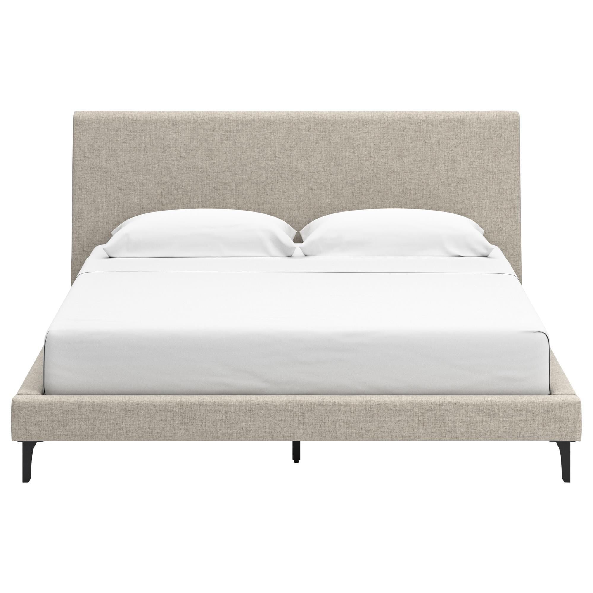 Ashley King Upholstered Bed and Two Nightstands