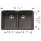 Blanco Diamond 32" Equal Double Low Divide Kitchen Sink in Volcano Gray, , large