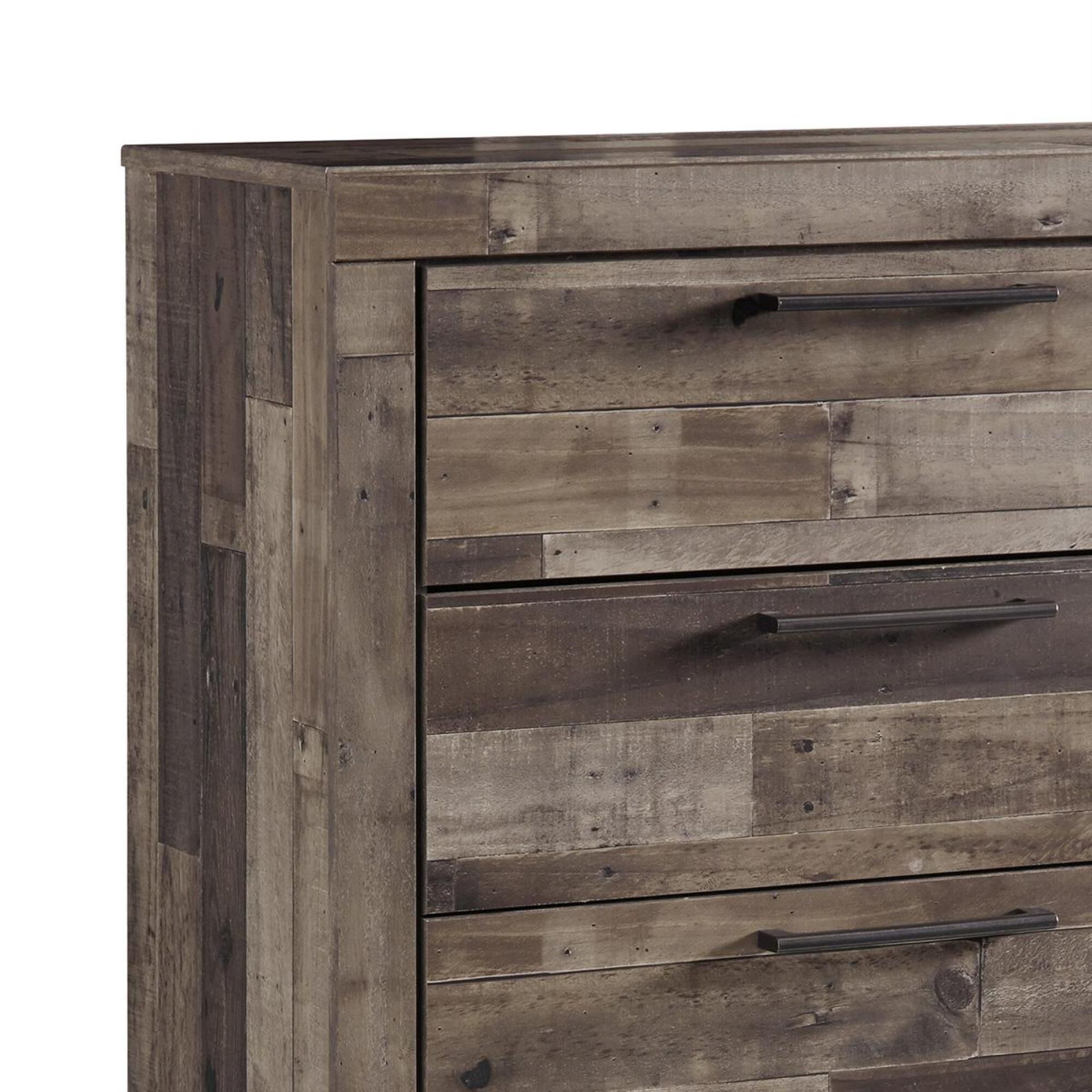 Ashley Derekson 4 Piece Full Panel Bed Set in Rustic Gray