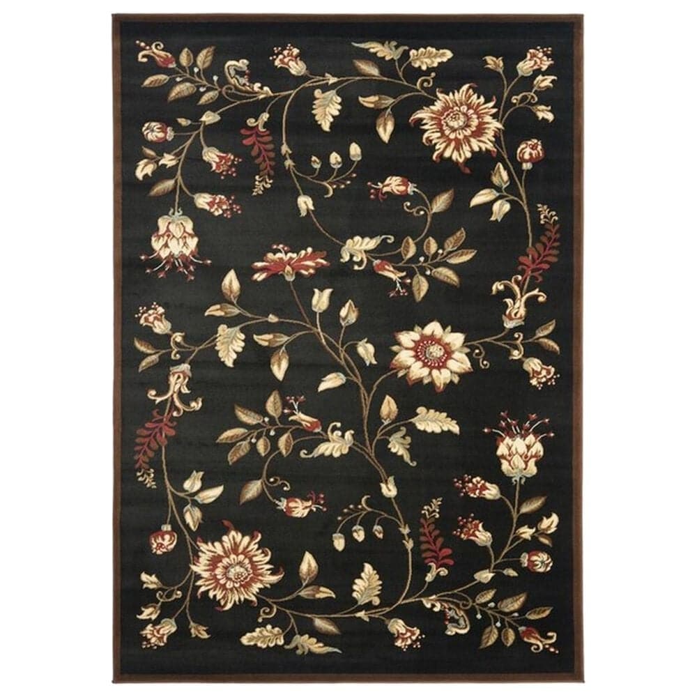 Safavieh Lyndhurst LNH552 5"3" x 7"6" Black and Multicolor Area Rug, , large