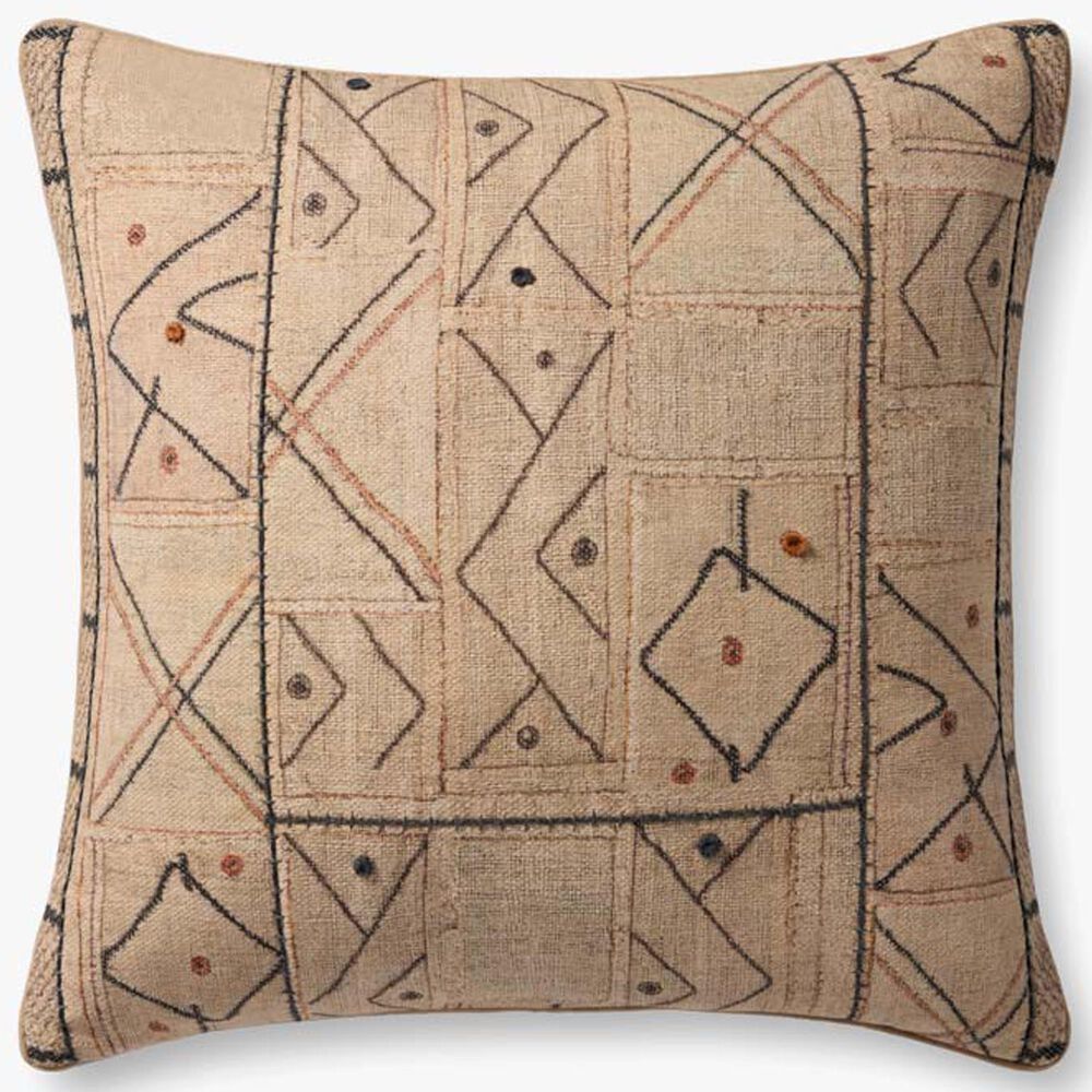 Loloi 22" Square Throw Pillow in Beige and Multicolor, , large
