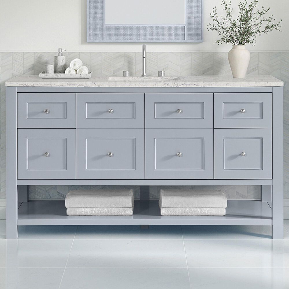 James Martin Vanities Breckenridge 60" Single Bathroom Vanity in Serenity Blue with 3 cm Eternal Jasmine Pearl Quartz Top, Rectangular Sink and FreePower Wireless Charger, , large