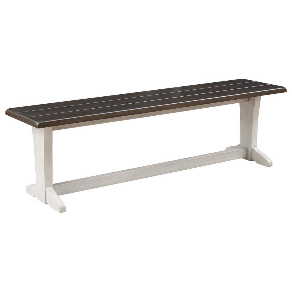 Ashley Darborn 62" Bench in Light Gray and Brown Cherry, , large