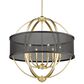 Golden Lighting Colson 6-Light Chandelier with Black Shade in Olympic Gold, , large