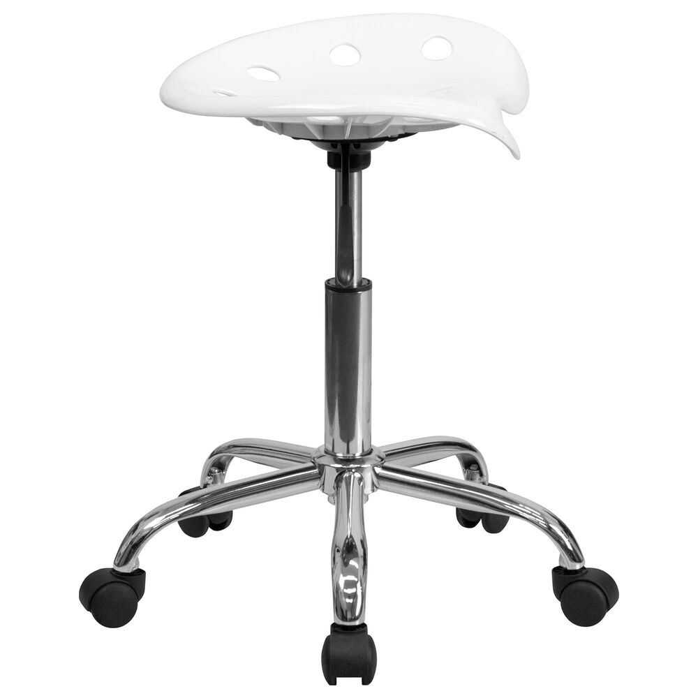 Flash Furniture Vibrant Tractor Seat Stool in White, , large