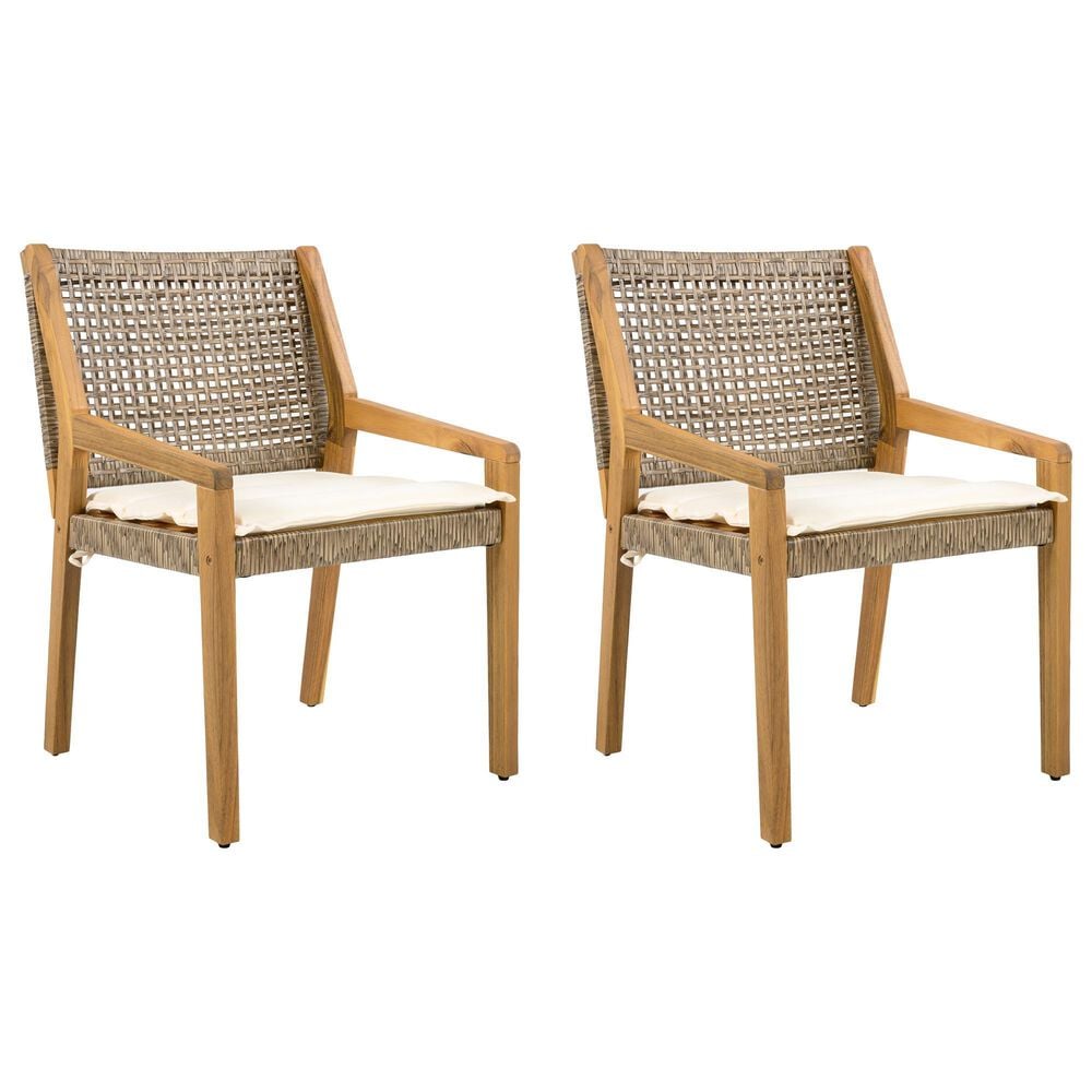 Hearth and Haven Outdoor Dining Chair in Cream (Set of 2), , large