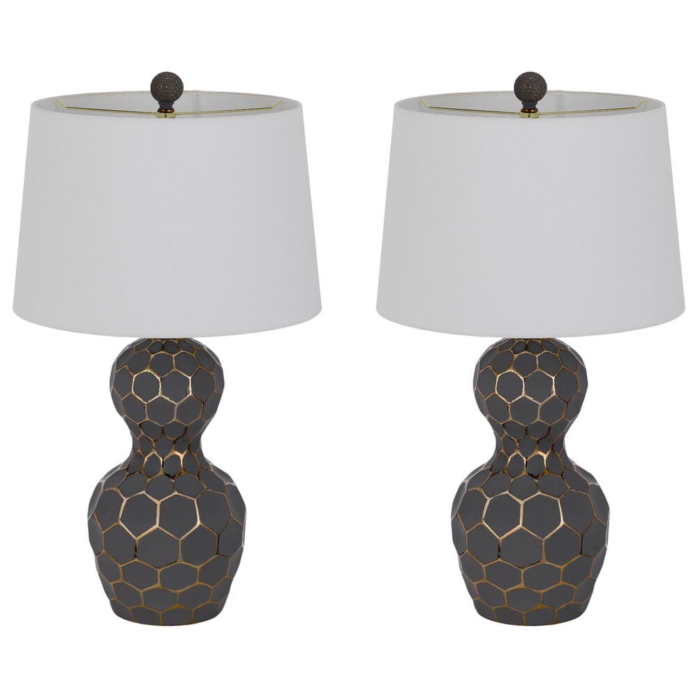 Cal Lighting Tuscaloosa Table Lamp in Matte Black and Gold &#40;Set of 2&#41;, , large