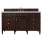 James Martin Vanities Brittany 60" Single Bathroom Vanity in Burnished Mahogany with 3 cm Eternal Jasmine Pearl Silestone Top, Rectangular Sink and FreePower Wireless Charger, , large