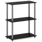 HOMLUX 3-Tier Compact Open Storage Bookshelf in Black and Grey, , large