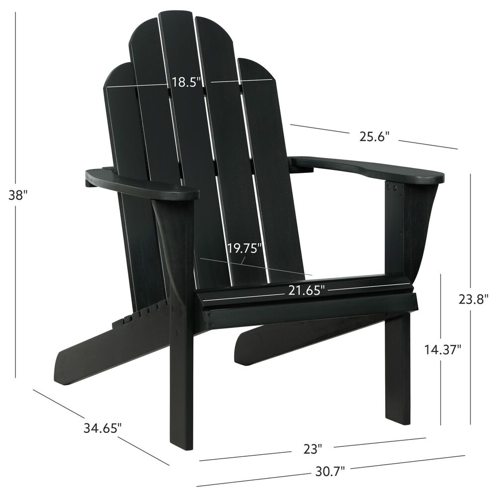 Linon Home Decor Adirondack Patio Chair in Black, , large