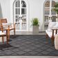 Nourison Easy Care 8" x 10" Charcoal and Black Indoor/Outdoor Area Rug, , large