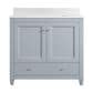 37B Claudine 36" Single Bathroom Vanity in Soft Blue with Glossy White Composite Stone Top and Backsplash, , large