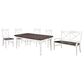 Golden Wave Furniture Mountain Retreat Meadow 6-Piece Dining Set in Antique White and Mocha, , large