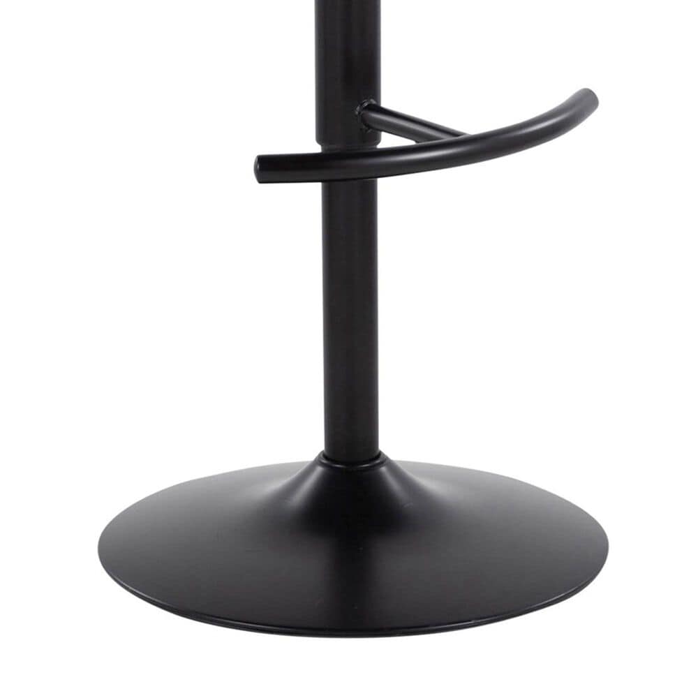LumiSource Renee Adjustable Swivel Bar Stool with Cream Fabric Upholstery in Black (Set of 2), , large