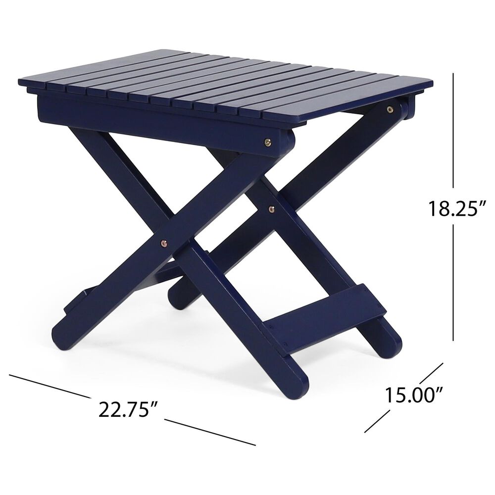 Hearth and Haven Folding Patio Side Table in Navy Blue, , large
