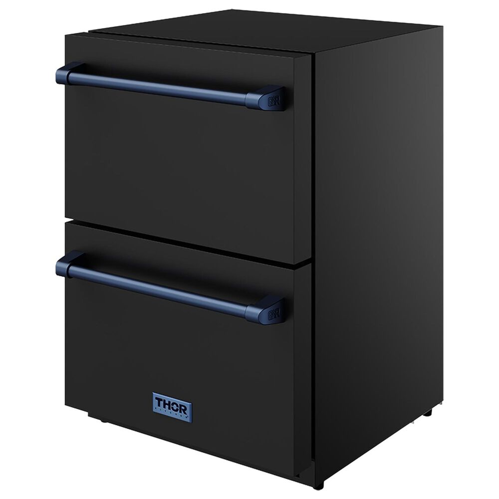 Thor Kitchen Gordon Ramsay 5.4 Cu. Ft. Undercounter Drawer Freezer with Blue Handle Kit in Black, , large